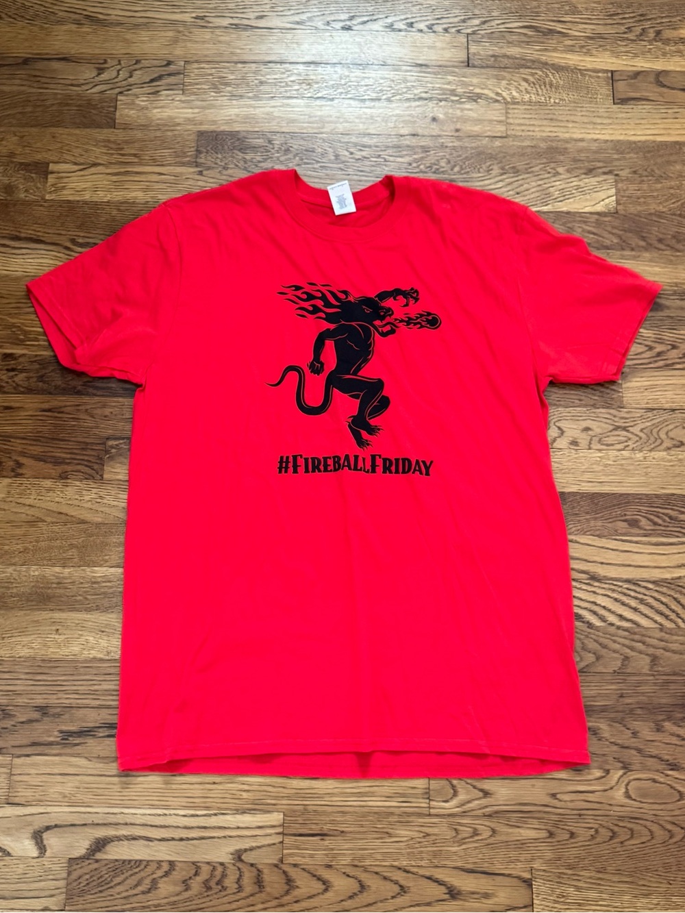 Gildan Short Sleeve Tee with Fireball Graphic, size XL